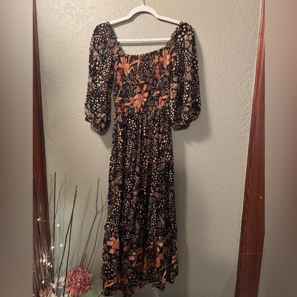 NWOT Angie Boho Floral Puff Sleeve Maxi Dress - Size M - Picture 6 of 6